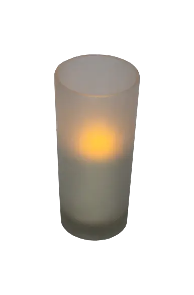 Votive Candles & Frosted Vase