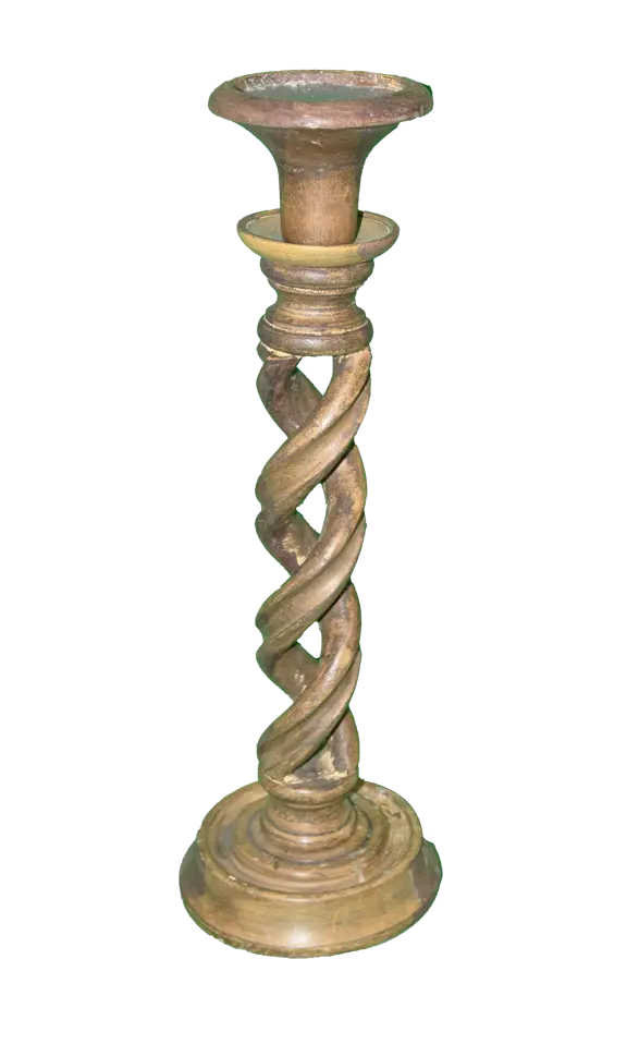 Wood Spiral Candle Pedestal