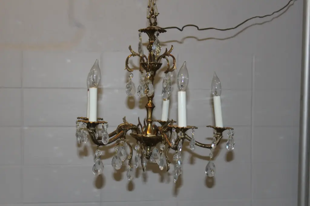 Brass & Crystal Chandelier