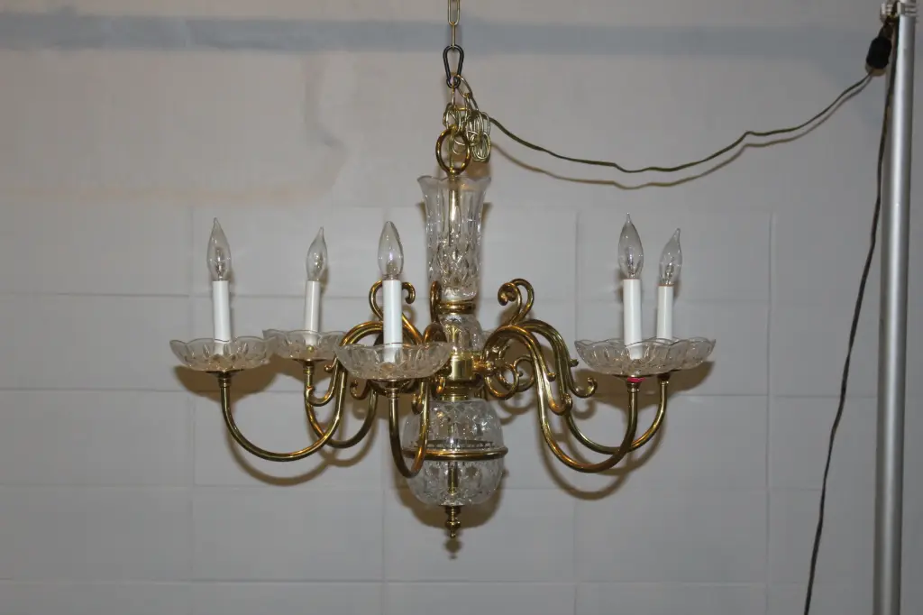 Brass & Crystal Chandelier