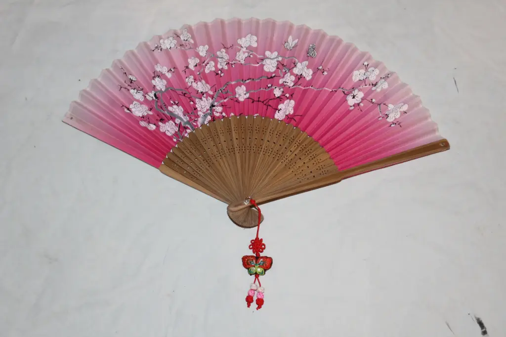  Chinese Fan - 8" Pink/Blue