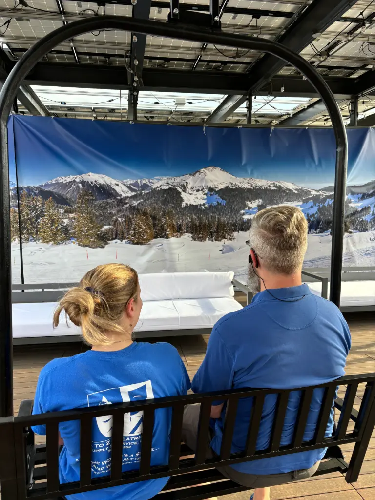 Snowy Ski Mountain Backdrop - Stage Right