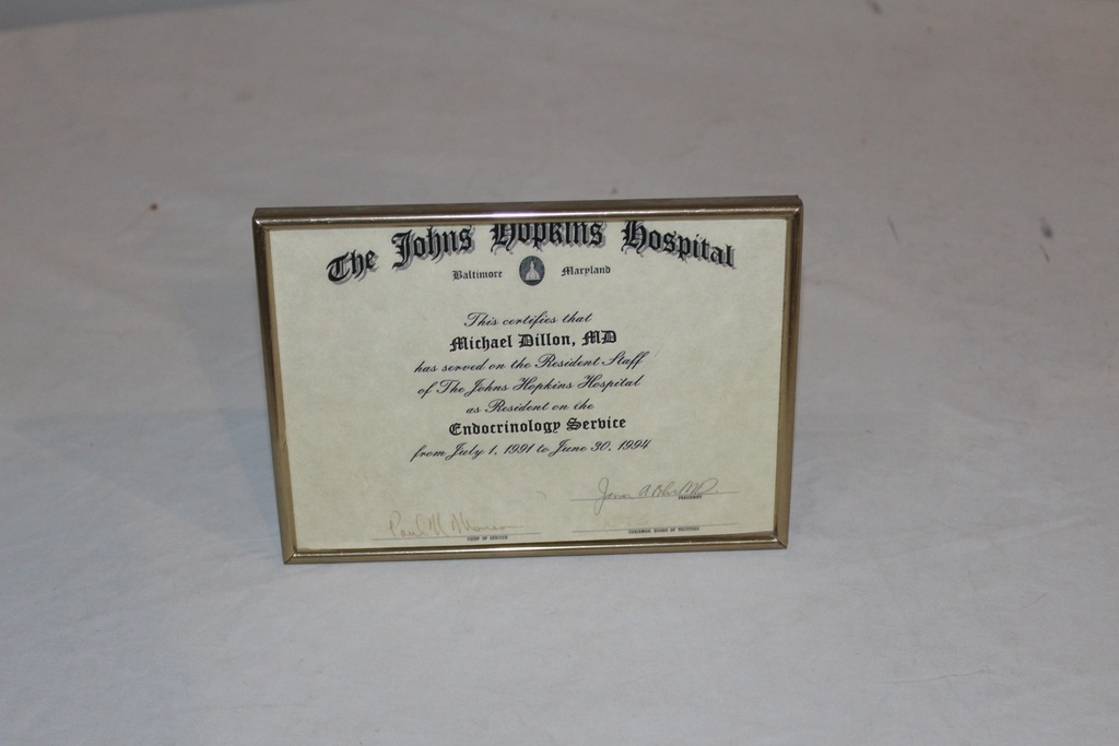 Framed Certficate