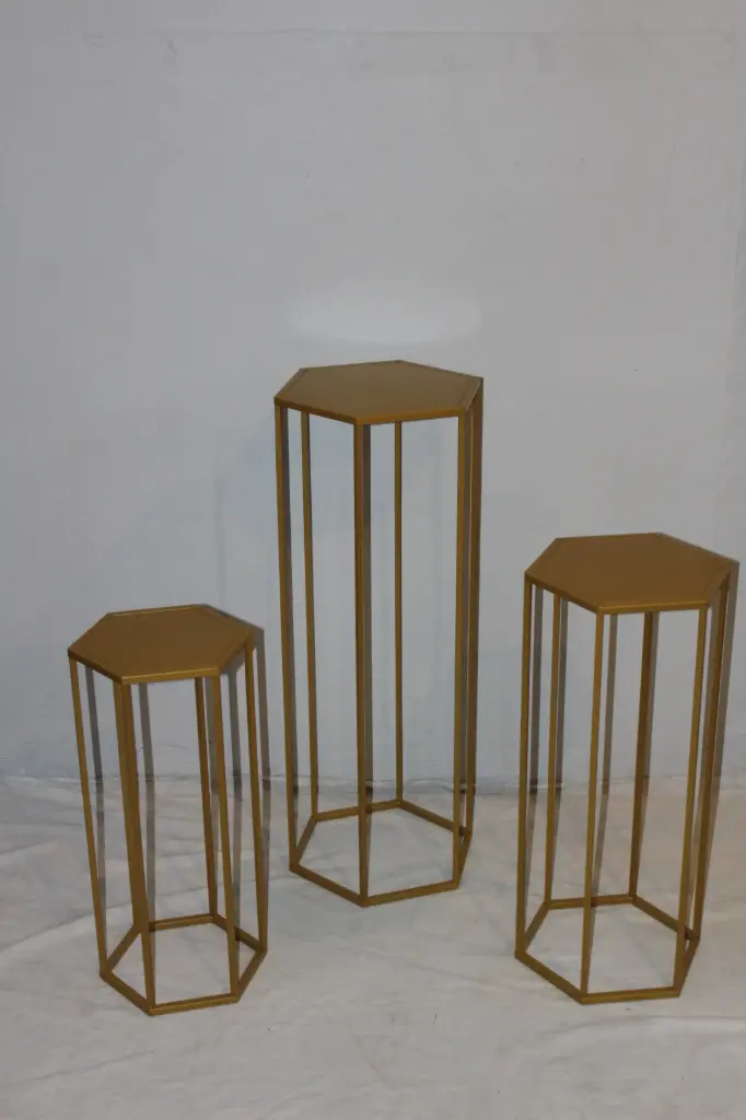 Gold Hexagon Pedestals