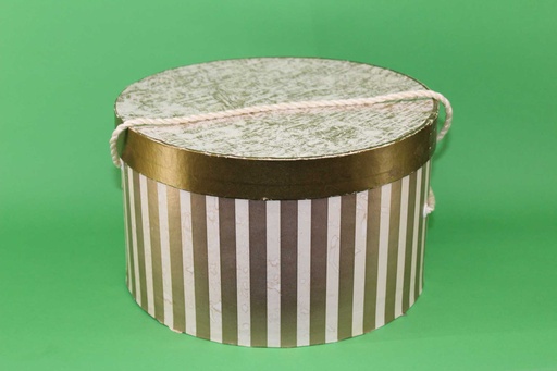 [PDO-098] Gold/White Striped Hat Box
