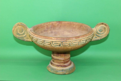 [PKL-062] Greek Key Pedestal Bowl