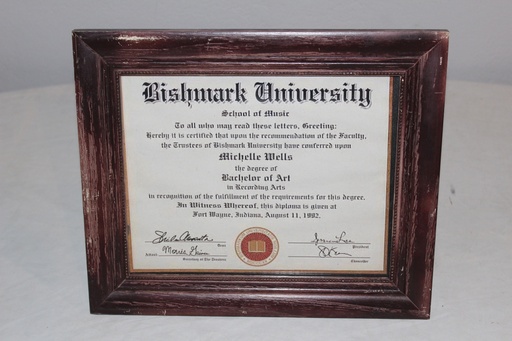 [PDP-119] Framed Diploma